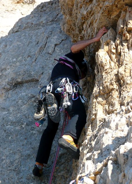 Il faticoso diedro chiave della via