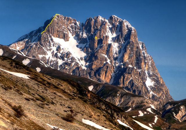 L'imponenza del Corno Grande salendo a Campo Imperatore