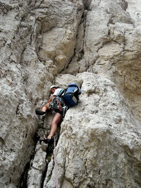 La fessura d'attacco della Gigliotti-Marchini, un bel V+