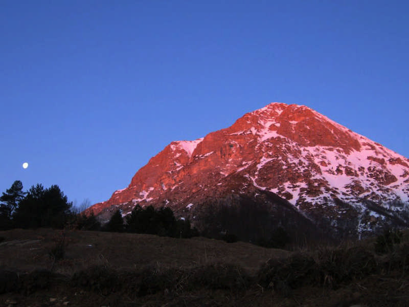 Il versante sud-est del Vettore dal Colle del Galluccio