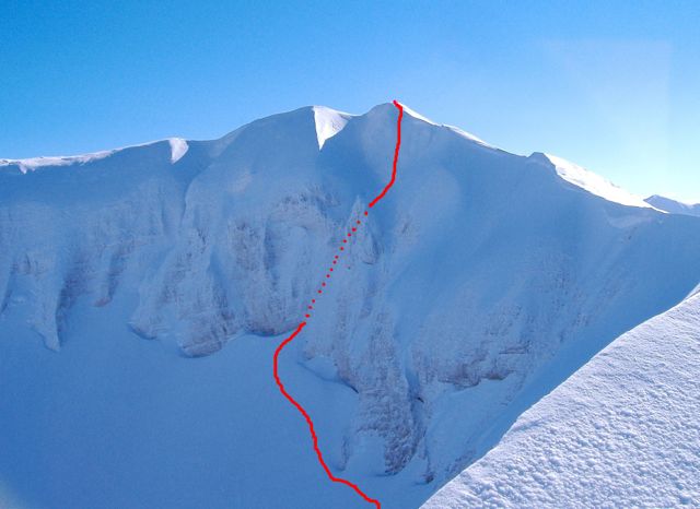 parete nord del Monte Bove sud, canale Nord o 'Y'