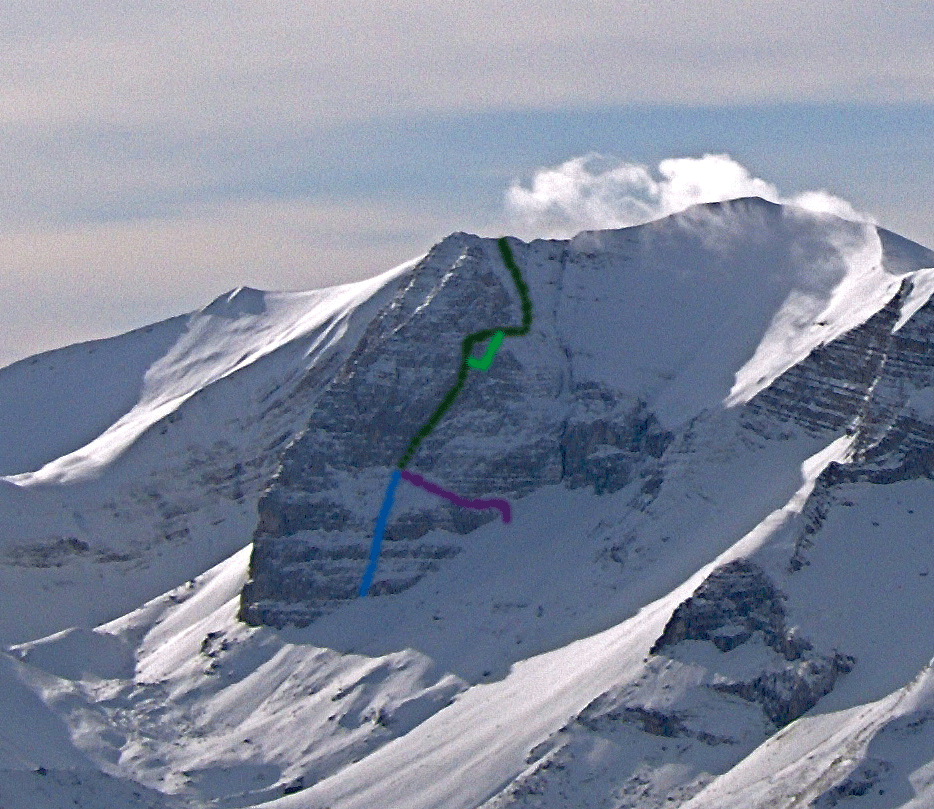 il tracciato della via con le varie possibilità descritte