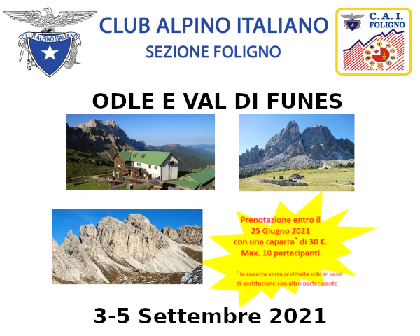 3-5 Settembre 2021 -Odle e Val di Funes