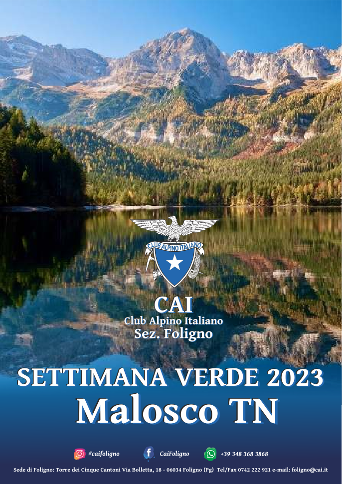 20-27 agosto 2023 SETTIMANA VERDE Malosco TN PROGRAMMA